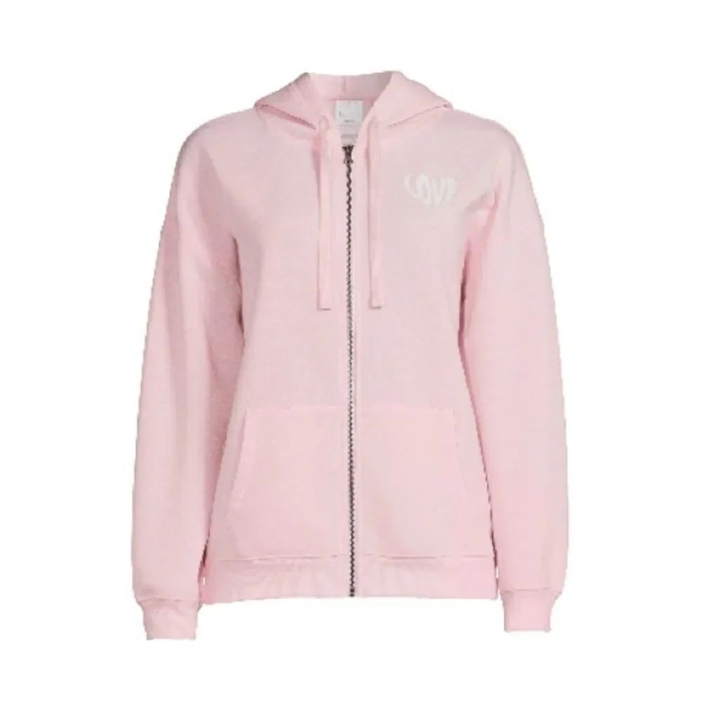 Women’s Juniors Fleece Graphic Zip Hoodie Jacket Tunic Size XXL